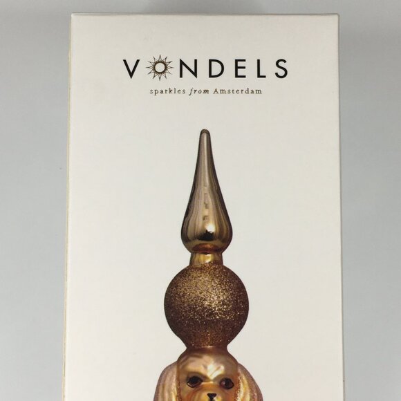 Vondels Christmas Tree Topper with Dog Mouth Blown Glass Hand Painted Poodle - Picture 5 of 16